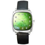 Galaxy Green Square Metal Watch Front