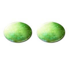 Galaxy Green Cufflinks (oval) by snowwhitegirl