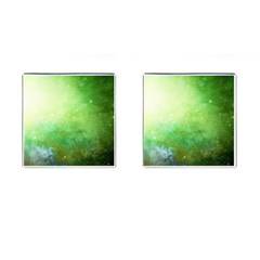 Galaxy Green Cufflinks (square) by snowwhitegirl