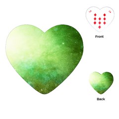 Galaxy Green Playing Cards (heart)  by snowwhitegirl