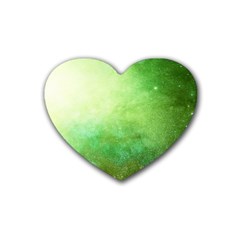 Galaxy Green Heart Coaster (4 Pack)  by snowwhitegirl