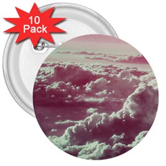 In The Clouds Pink 3  Buttons (10 Pack)  by snowwhitegirl