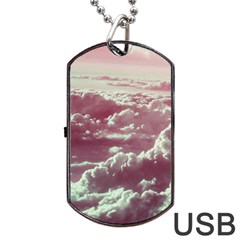 In The Clouds Pink Dog Tag Usb Flash (one Side) by snowwhitegirl