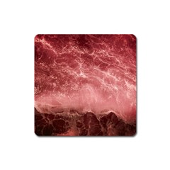 Red  Ocean Splash Square Magnet by snowwhitegirl