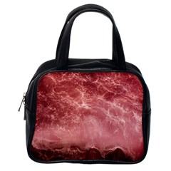 Red  Ocean Splash Classic Handbags (one Side)