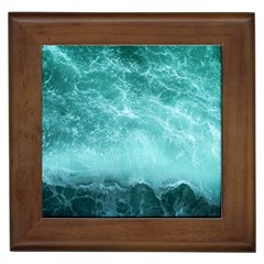 Green Ocean Splash Framed Tiles by snowwhitegirl