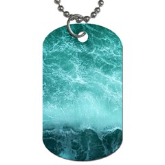 Green Ocean Splash Dog Tag (two Sides) by snowwhitegirl