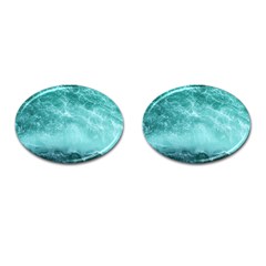 Green Ocean Splash Cufflinks (oval) by snowwhitegirl