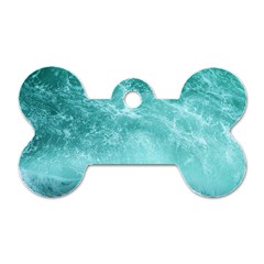 Green Ocean Splash Dog Tag Bone (one Side) by snowwhitegirl