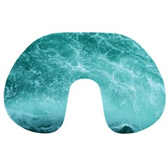 Green Ocean Splash Travel Neck Pillows by snowwhitegirl