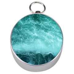 Green Ocean Splash Silver Compasses by snowwhitegirl