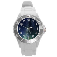 Galaxy Sky Round Plastic Sport Watch (l) by snowwhitegirl