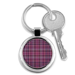 Pink Plaid Key Chains (round)  by snowwhitegirl