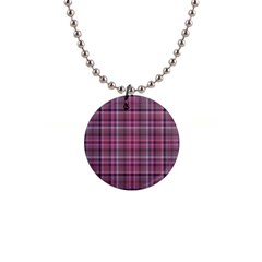 Pink Plaid Button Necklaces by snowwhitegirl