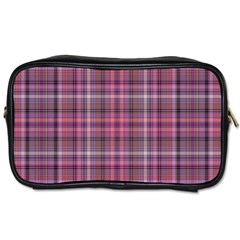 Pink Plaid Toiletries Bag (one Side) by snowwhitegirl