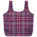 Pink Plaid Full Print Recycle Bags (L)  Front