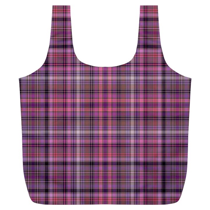 Pink Plaid Full Print Recycle Bags (L) 