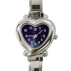 Galaxy Sky Purple Heart Italian Charm Watch by snowwhitegirl