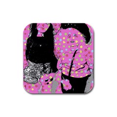 Weird Smile Rubber Square Coaster (4 Pack)  by snowwhitegirl