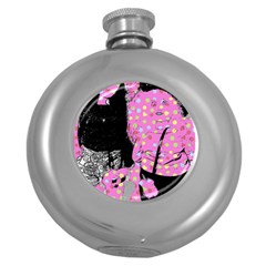 Weird Smile Round Hip Flask (5 Oz) by snowwhitegirl