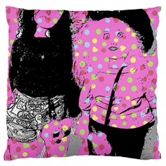 Weird Smile Large Flano Cushion Case (one Side)