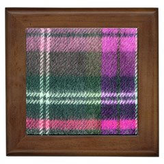 Pink Plaid Flannel Framed Tiles by snowwhitegirl