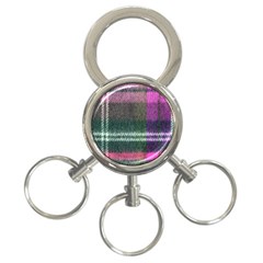 Pink Plaid Flannel 3-ring Key Chains by snowwhitegirl