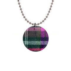 Pink Plaid Flannel Button Necklaces by snowwhitegirl