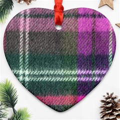 Pink Plaid Flannel Heart Ornament (two Sides) by snowwhitegirl