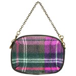 Pink Plaid Flannel Chain Purse (One Side) Front