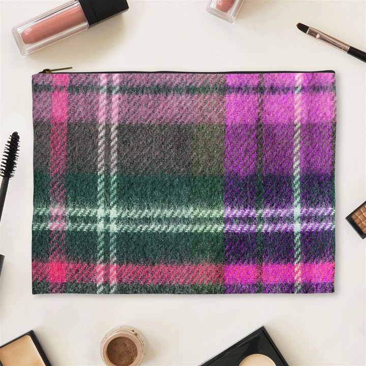 Pink Plaid Flannel Cosmetic Bag (XL)