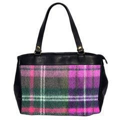 Pink Plaid Flannel Office Handbags (2 Sides) 