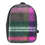 Pink Plaid Flannel School Bag (XL) Front