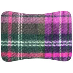 Pink Plaid Flannel Velour Seat Head Rest Cushion by snowwhitegirl