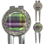 Neon Green Plaid Flannel 3-in-1 Golf Divots Front