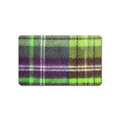 Neon Green Plaid Flannel Magnet (name Card) by snowwhitegirl