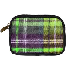 Neon Green Plaid Flannel Digital Camera Leather Case by snowwhitegirl