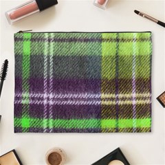 Neon Green Plaid Flannel Cosmetic Bag (xl) by snowwhitegirl