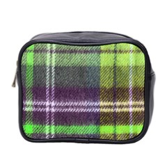 Neon Green Plaid Flannel Mini Toiletries Bag (two Sides) by snowwhitegirl