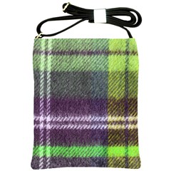 Neon Green Plaid Flannel Shoulder Sling Bags by snowwhitegirl