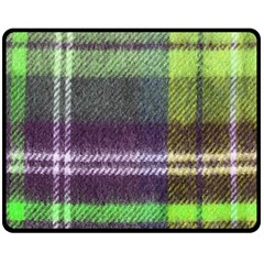 Neon Green Plaid Flannel Fleece Blanket (medium)  by snowwhitegirl