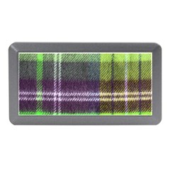 Neon Green Plaid Flannel Memory Card Reader (mini) by snowwhitegirl