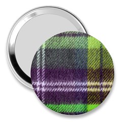 Neon Green Plaid Flannel 3  Handbag Mirrors by snowwhitegirl