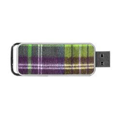 Neon Green Plaid Flannel Portable Usb Flash (one Side) by snowwhitegirl