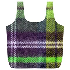 Neon Green Plaid Flannel Full Print Recycle Bags (l)  by snowwhitegirl