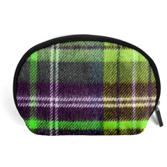 Neon Green Plaid Flannel Accessory Pouch (large) by snowwhitegirl