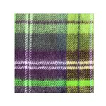 Neon Green Plaid Flannel Small Satin Scarf (Square) Front