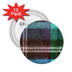 Blue Plaid Flannel 2.25  Buttons (10 pack)  Front