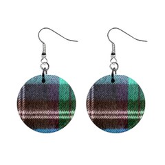 Blue Plaid Flannel Mini Button Earrings by snowwhitegirl