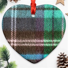 Blue Plaid Flannel Heart Ornament (two Sides) by snowwhitegirl